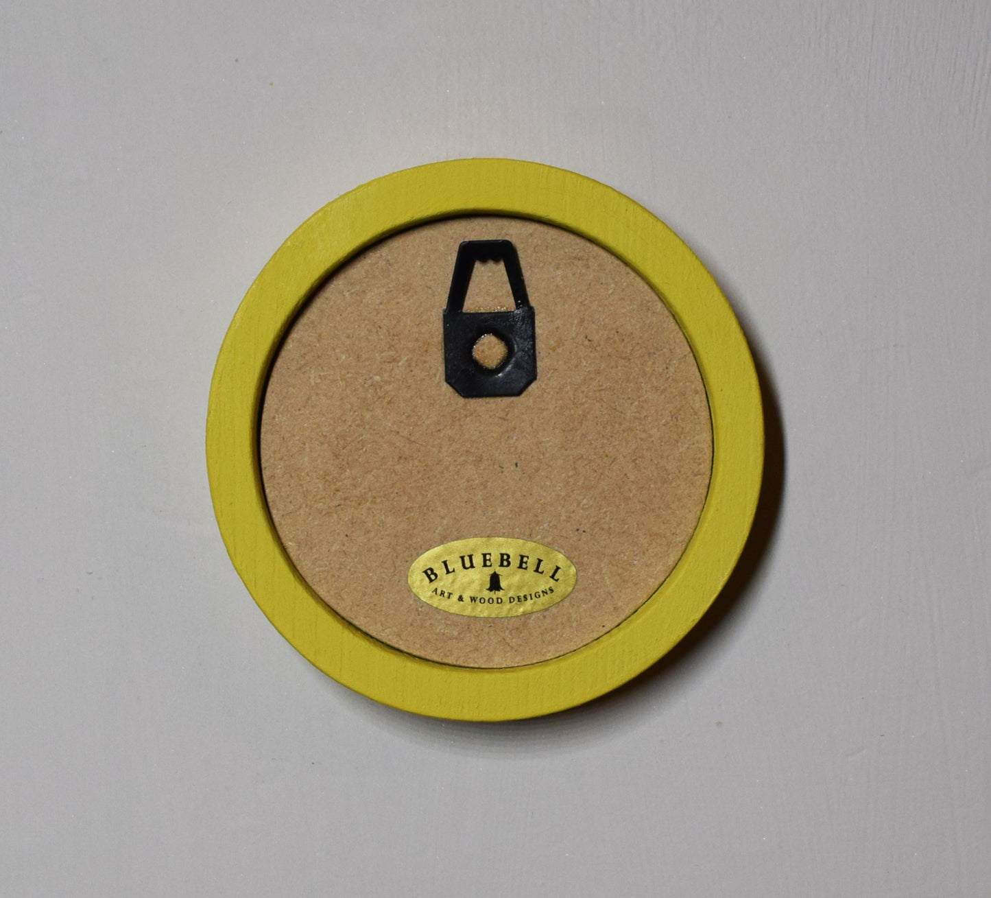 Yellow Round Shaped Wooden Photo Frame 8”x8”, 7”x7”, 6"x6", 5"x5", 4"x4", 3"x3", 2.5"x2.5"