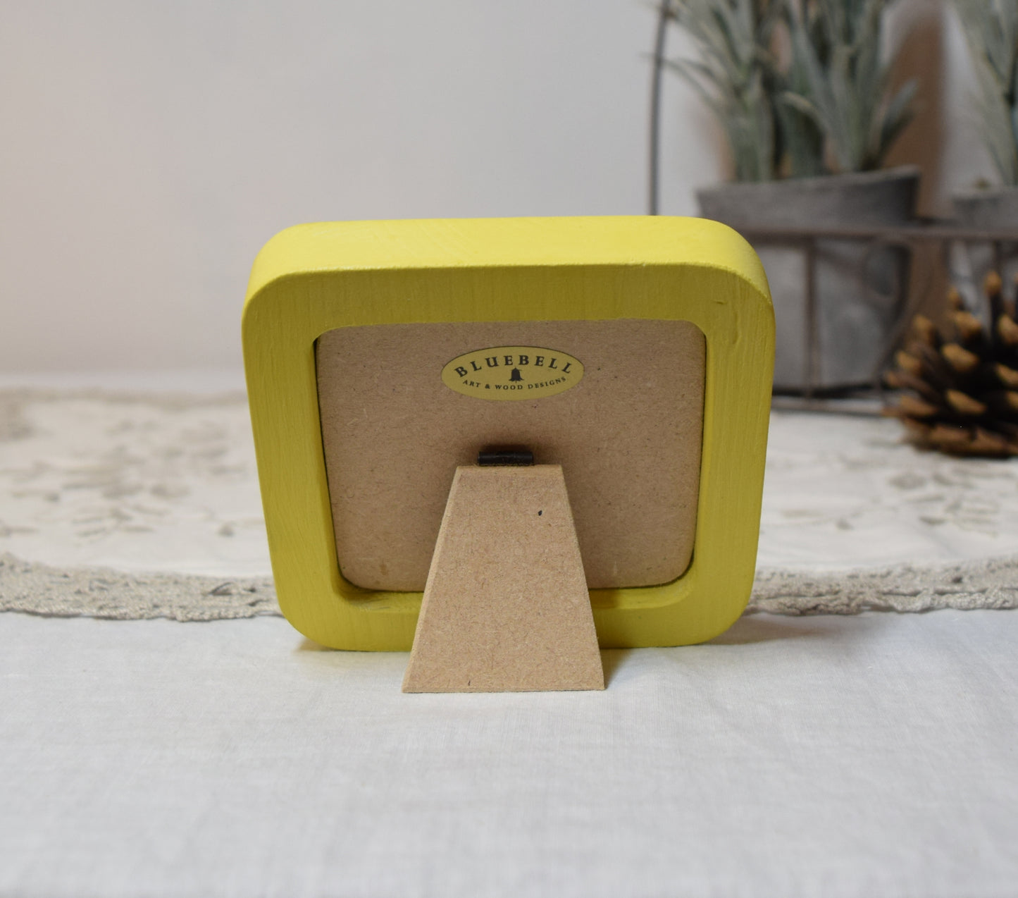 Yellow 2.5" x 2.5" Square Handmade Wooden Photo Picture Frame