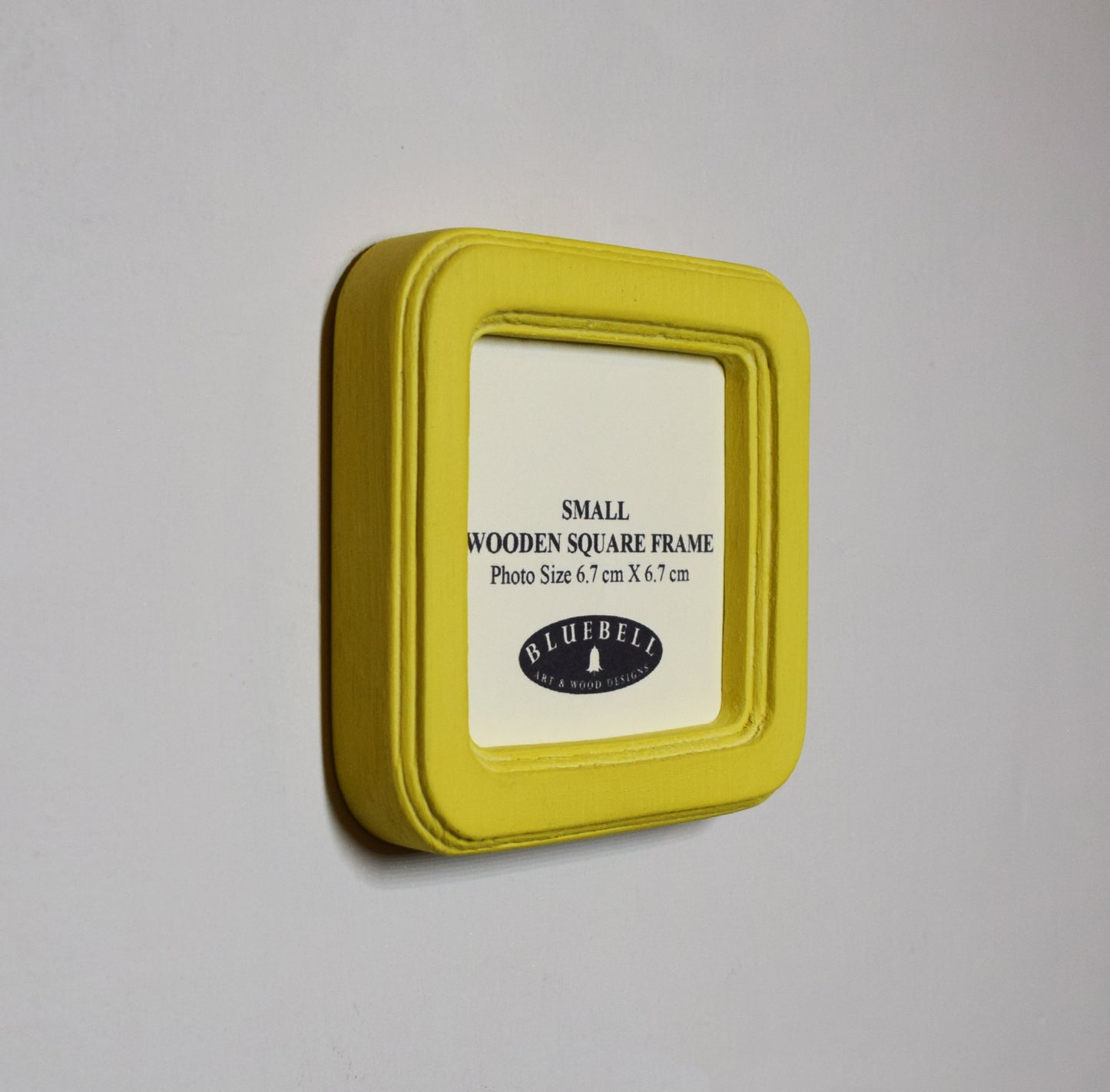 Yellow 2.5" x 2.5" Square Handmade Wooden Photo Picture Frame