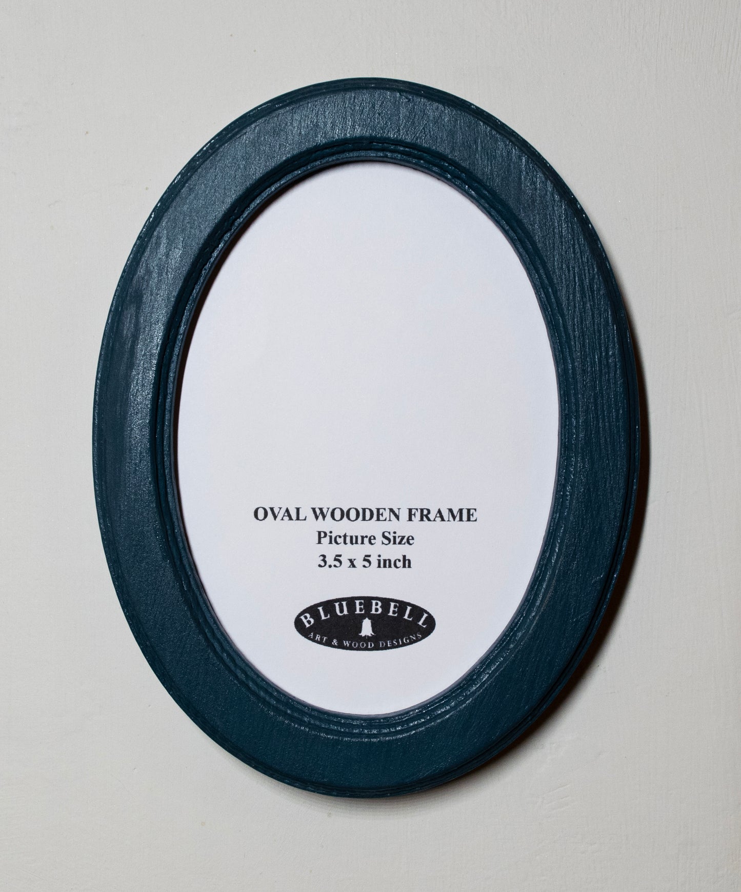 Teal Blue 3.5" x 5" Oval Handmade Wooden Photo Picture Frame
