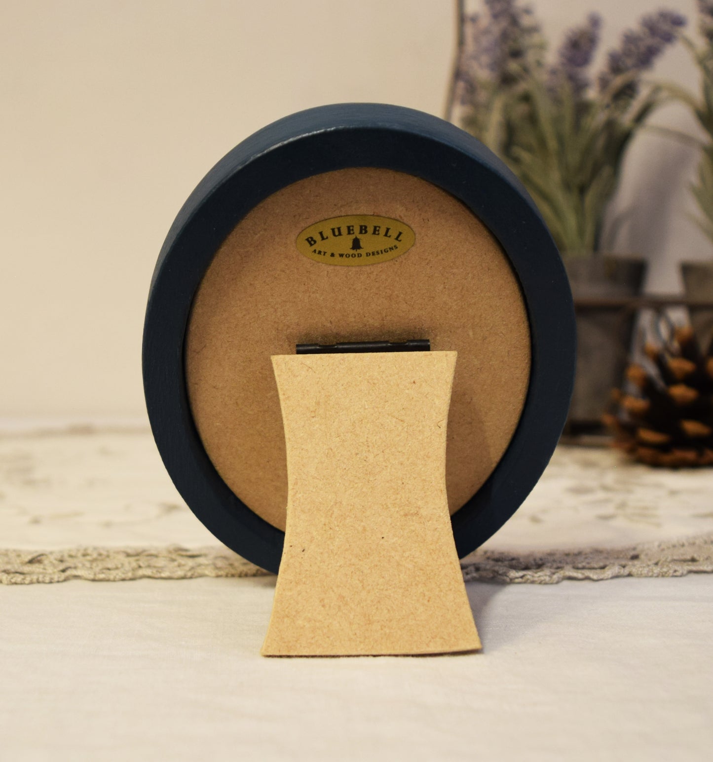 Teal Blue 3" x 4" Oval Handmade Wooden Photo Picture Frame