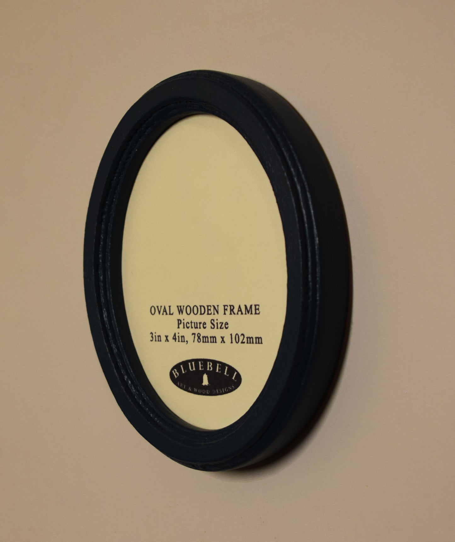 Teal Blue 3" x 4" Oval Handmade Wooden Photo Picture Frame