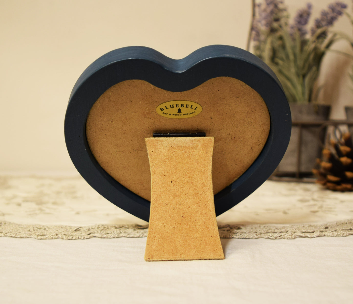 Teal Blue 4" x 4" Heart Handmade Wooden Photo Picture Frame