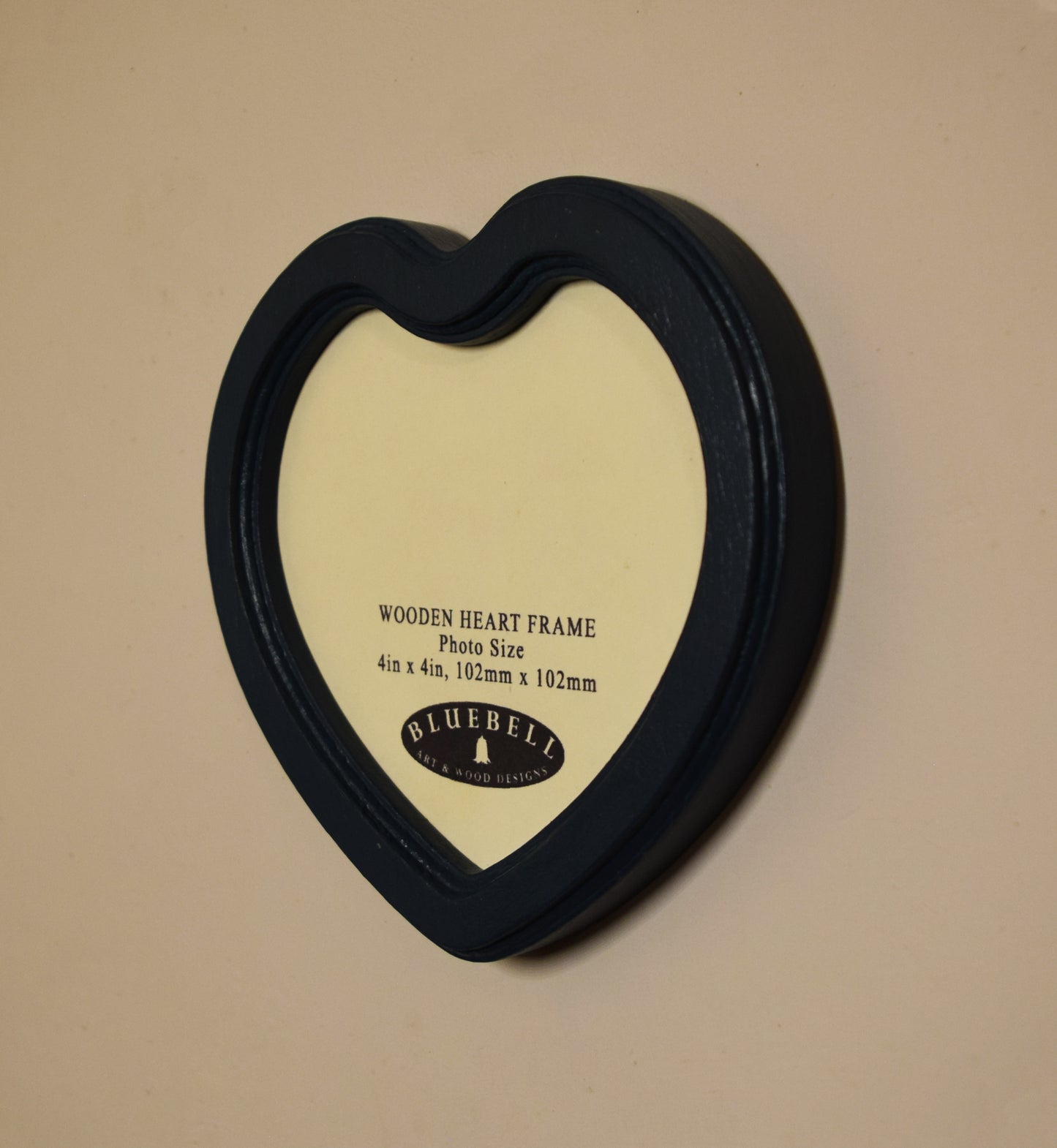 Teal Blue 4" x 4" Heart Handmade Wooden Photo Picture Frame
