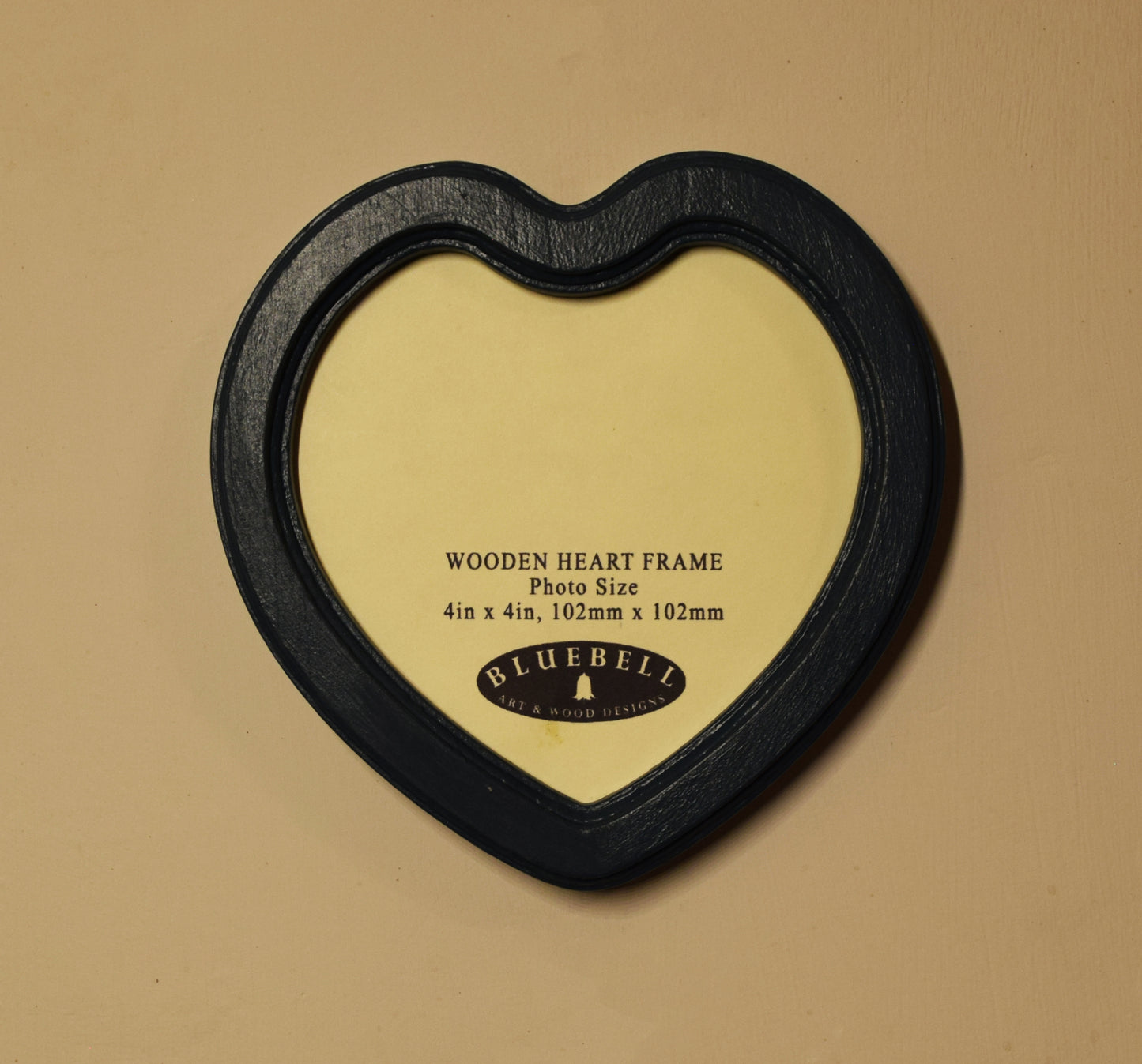 Teal Blue 4" x 4" Heart Handmade Wooden Photo Picture Frame