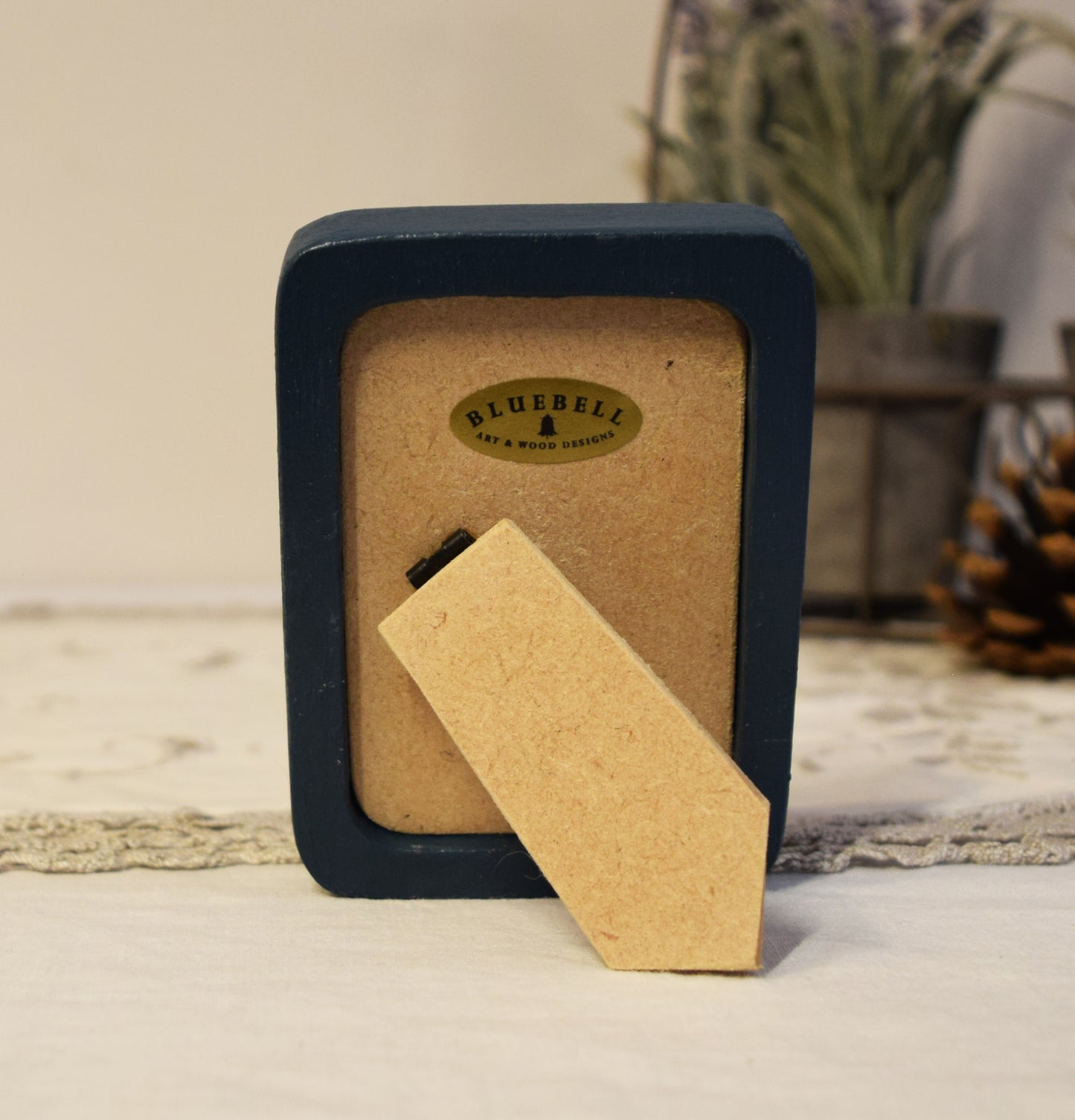 Teal Blue 2" x 3" Rectangle Handmade Wooden Photo Picture Frame