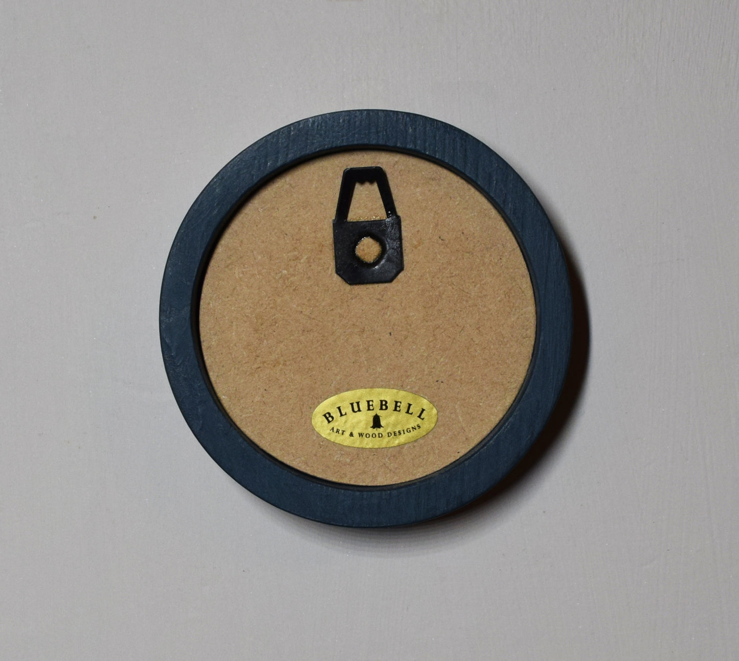 Teal Blue 2.5" x 2.5" Round Handmade Wooden Photo Picture Frame