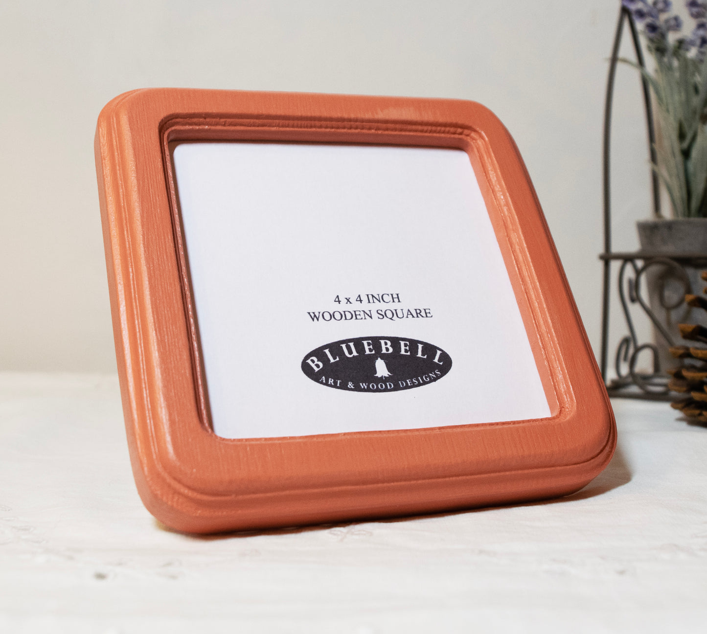 Terracotta 4" x 4" Square Handmade Wooden Photo Picture Frame