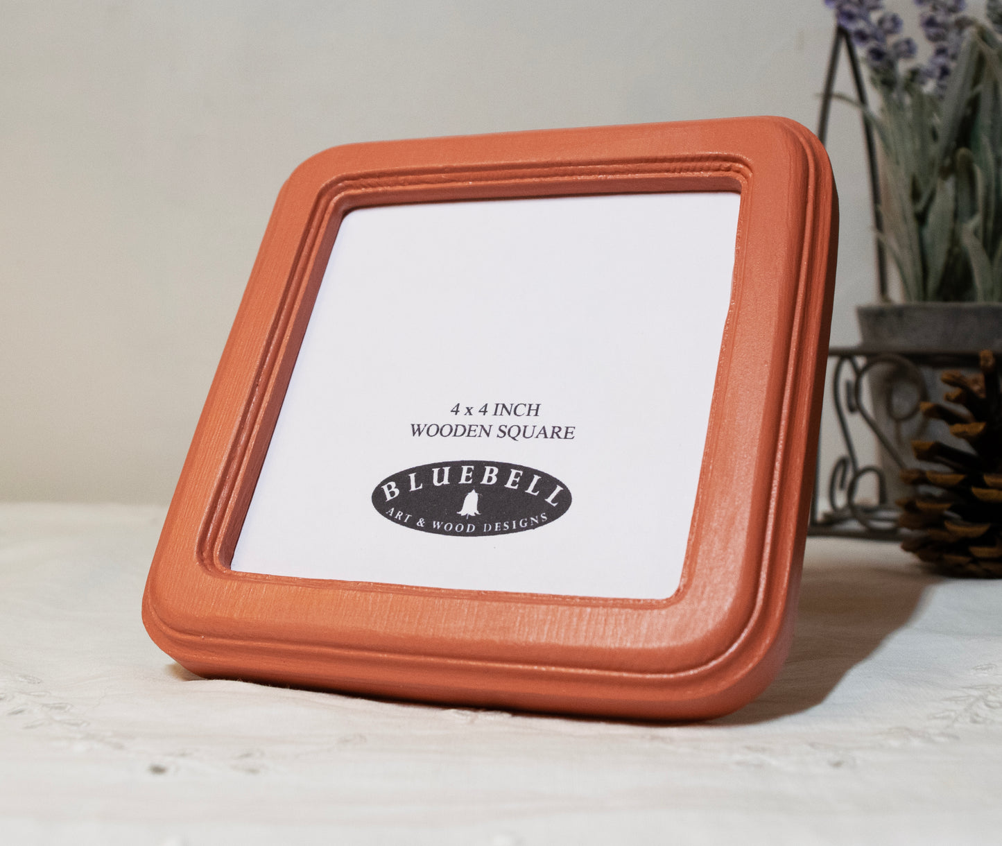 Terracotta 4" x 4" Square Handmade Wooden Photo Picture Frame