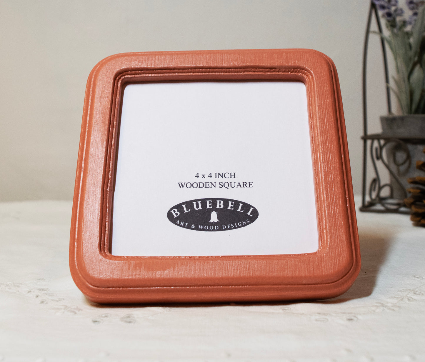 Terracotta 4" x 4" Square Handmade Wooden Photo Picture Frame