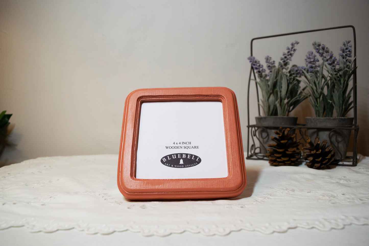 Terracotta 4" x 4" Square Handmade Wooden Photo Picture Frame