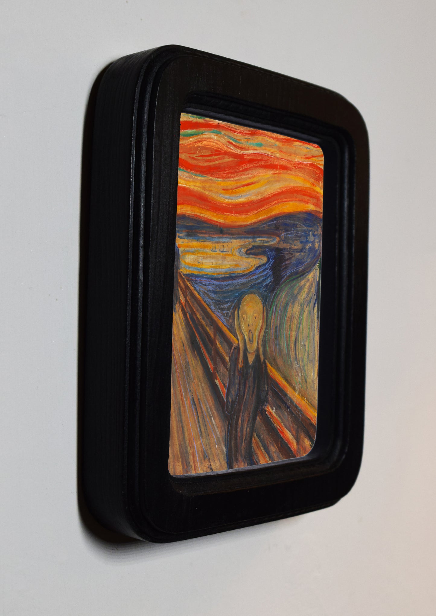 The Scream Edvard Munch 1893 4" x 6" Rectangle Roman Edged Wooden Framed Classic Art Print