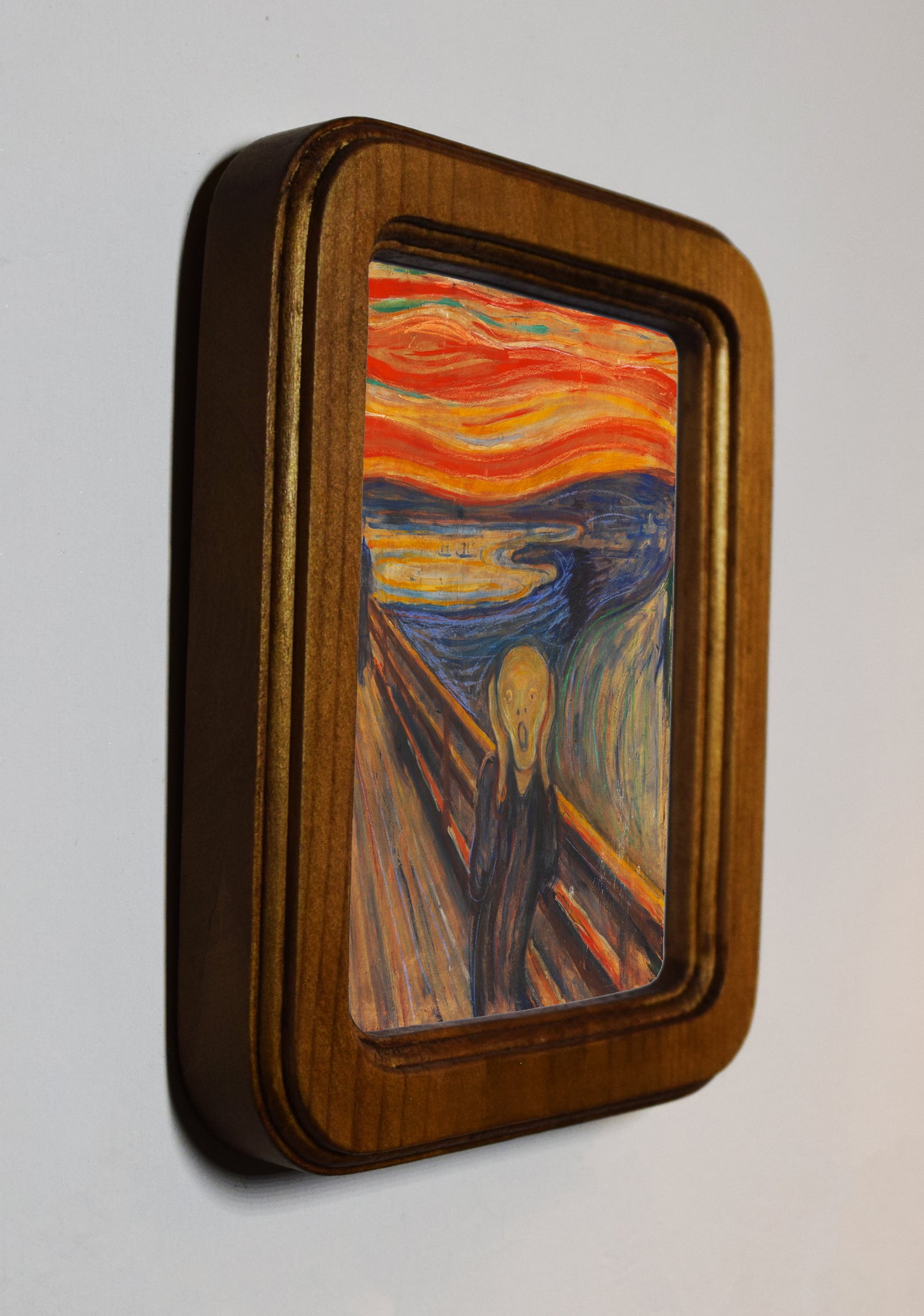 The Scream Edvard Munch 1893 4" x 6" Rectangle Roman Edged Wooden Framed Classic Art Print