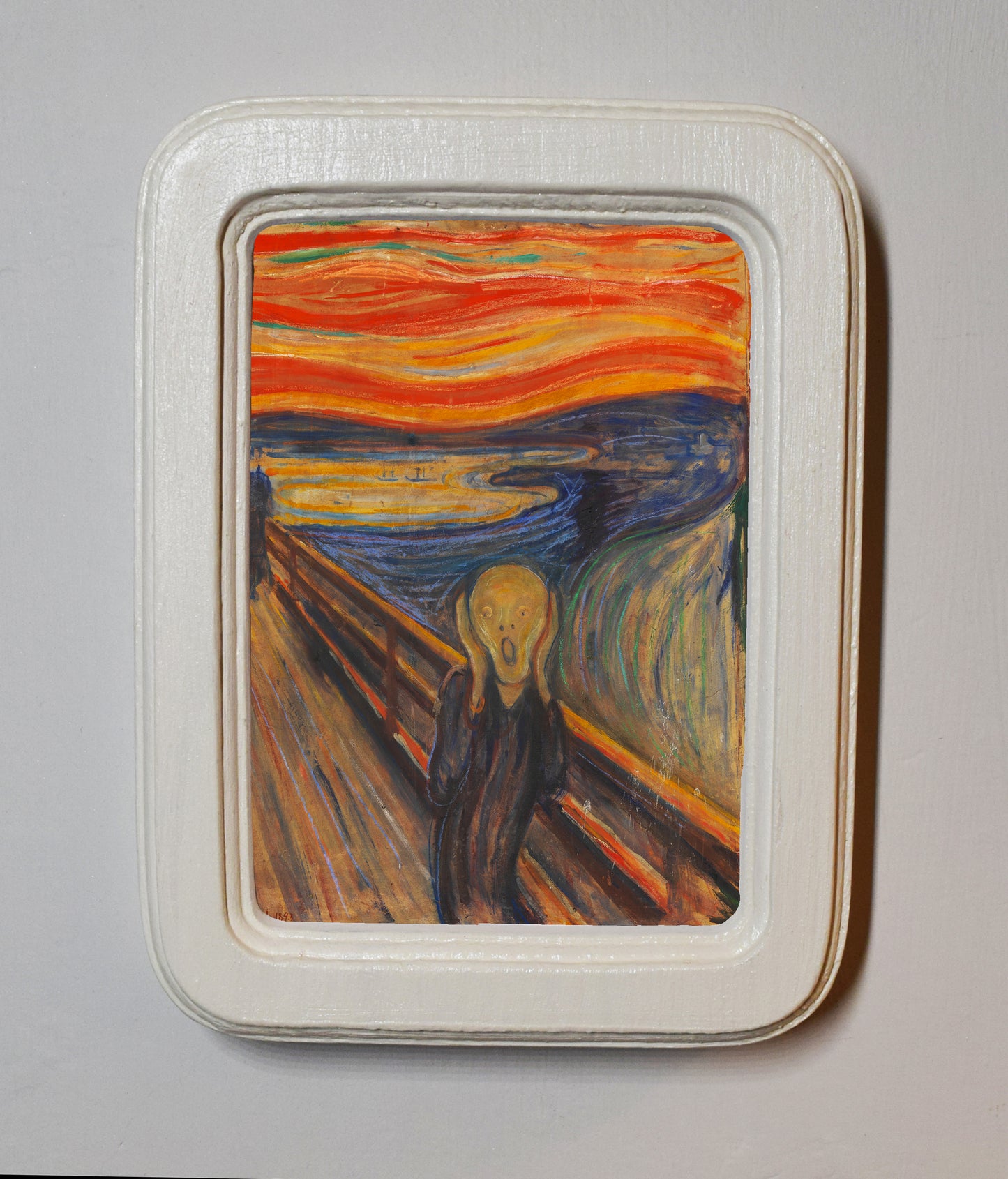 The Scream Edvard Munch 1893 4" x 6" Rectangle Roman Edged Wooden Framed Classic Art Print