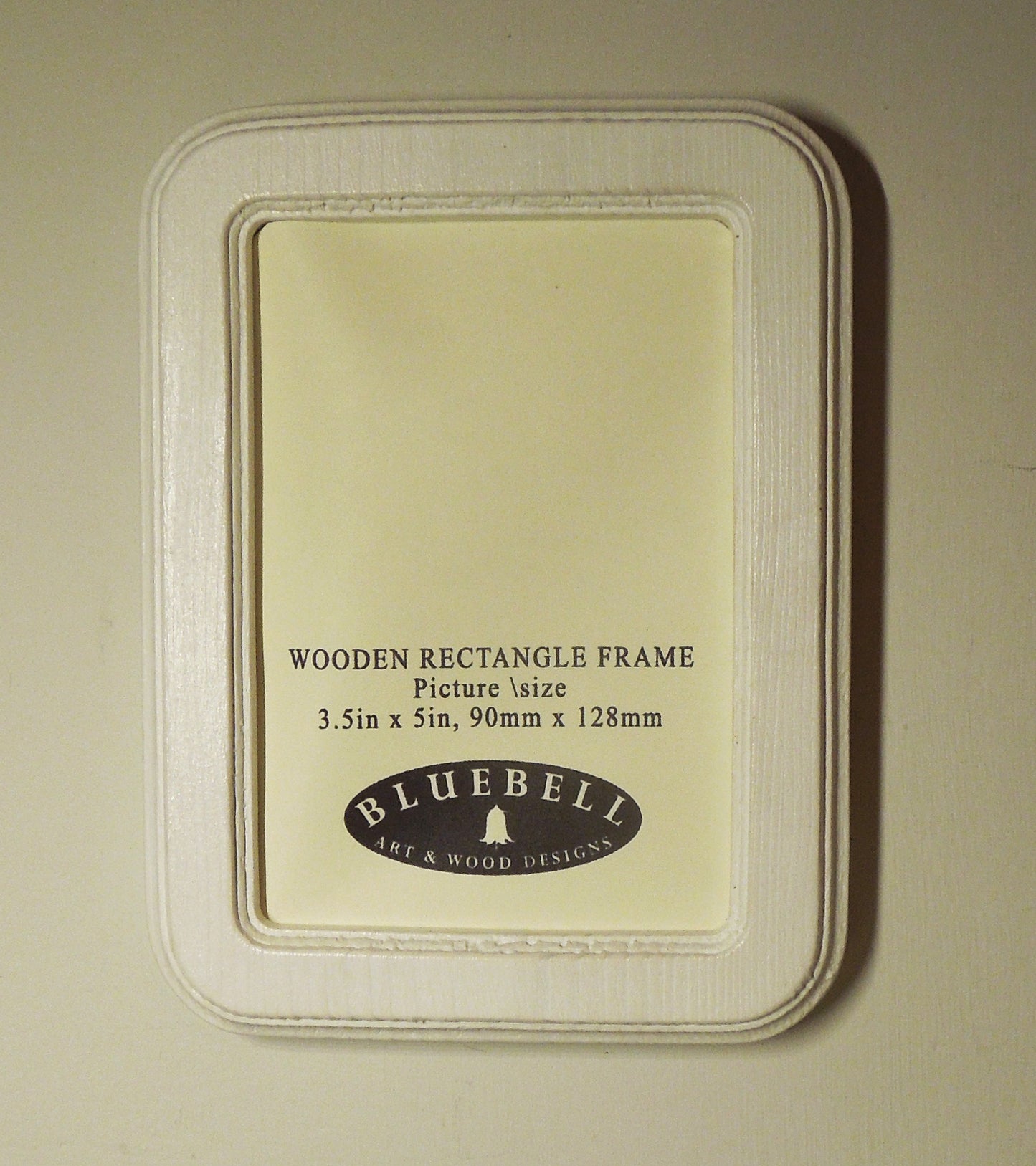 White 3.5" x 5" Rectangle Roman Edged Handmade Wooden Photo Picture Frame
