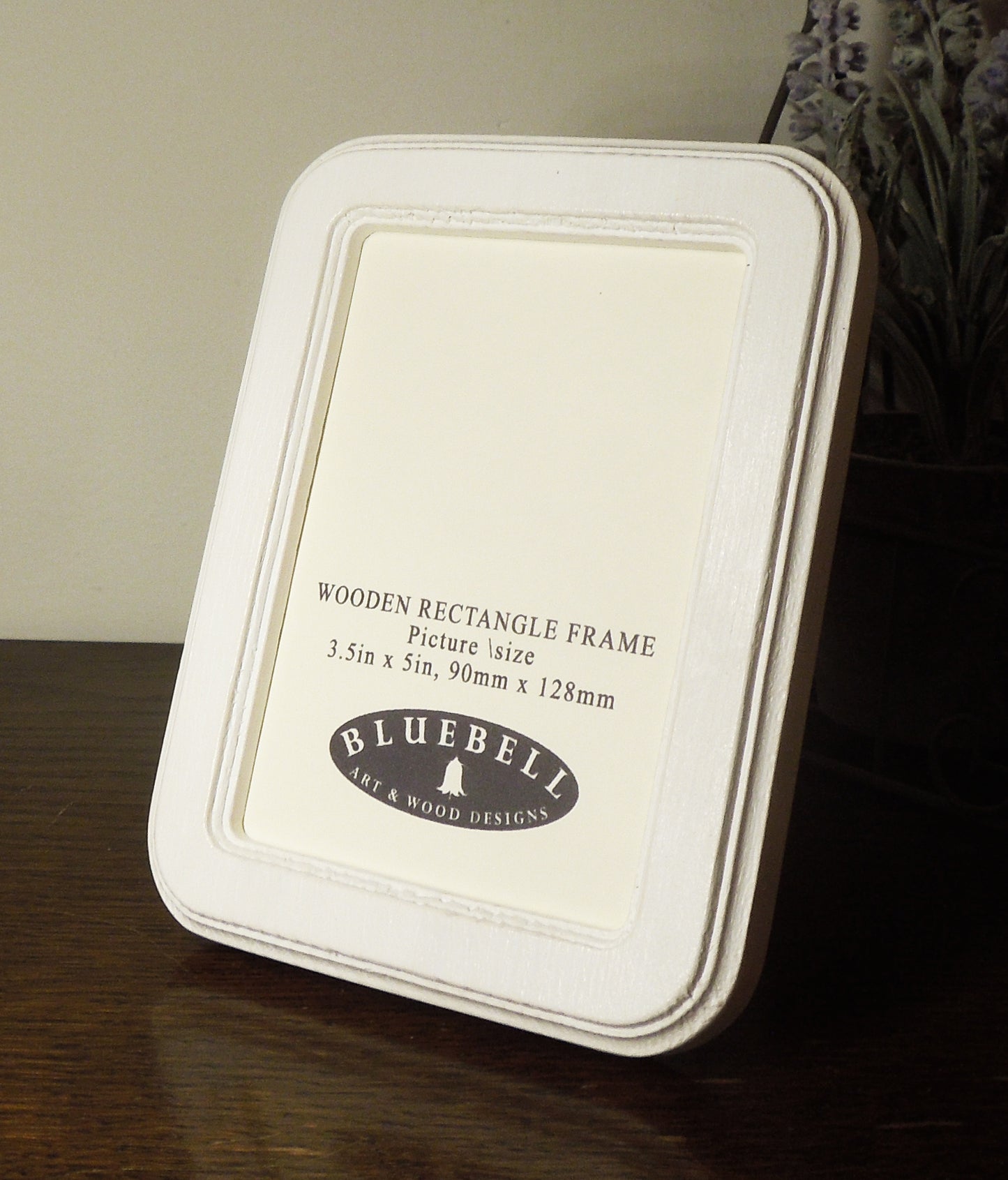 White 3.5" x 5" Rectangle Roman Edged Handmade Wooden Photo Picture Frame