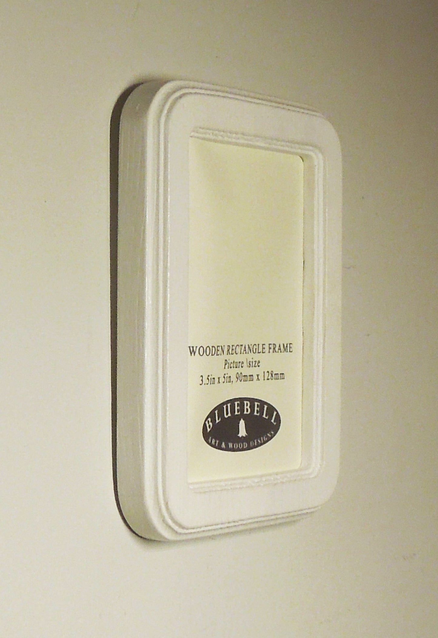 White 3.5" x 5" Rectangle Roman Edged Handmade Wooden Photo Picture Frame