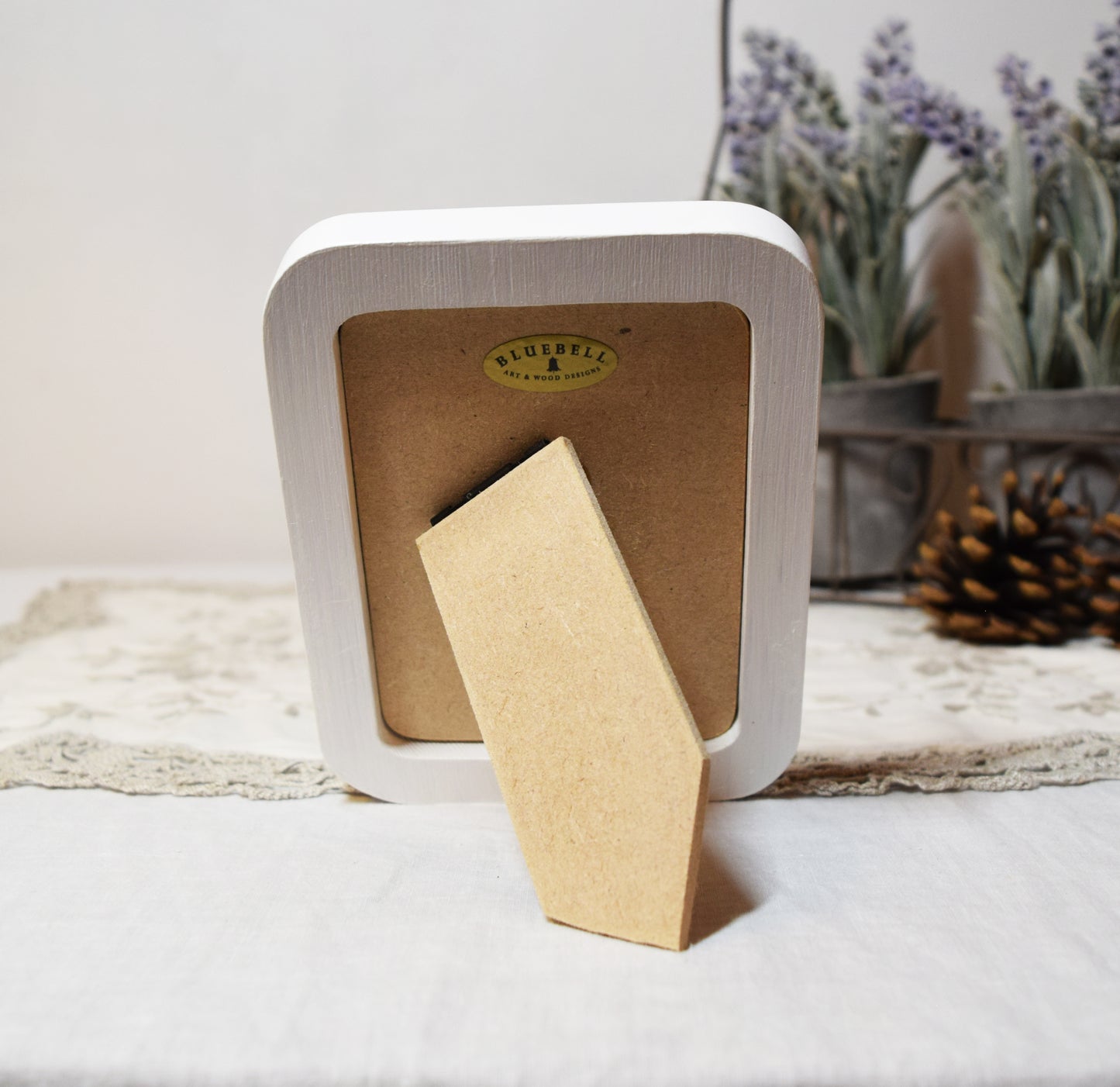 White 3" x 4" Rectangle Handmade Wooden Photo Picture Frame