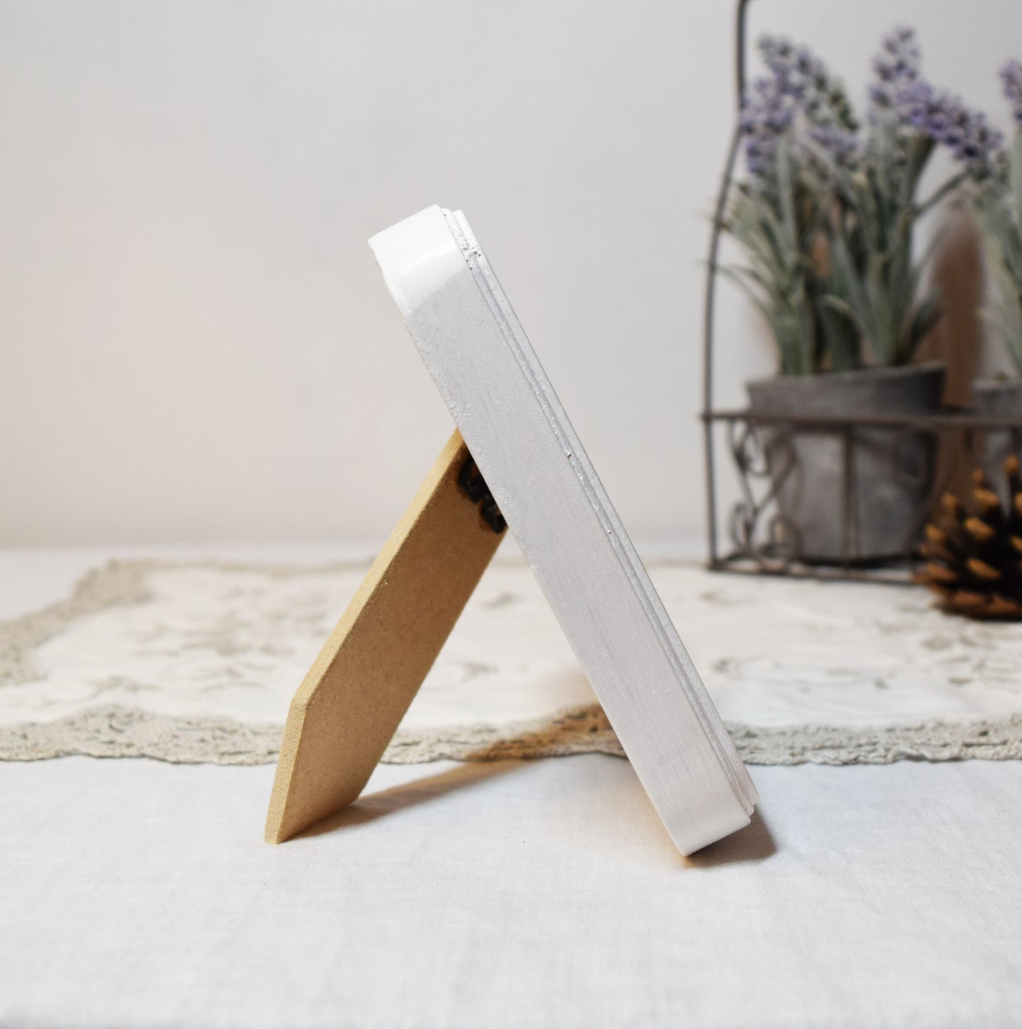 White 3" x 4" Rectangle Handmade Wooden Photo Picture Frame