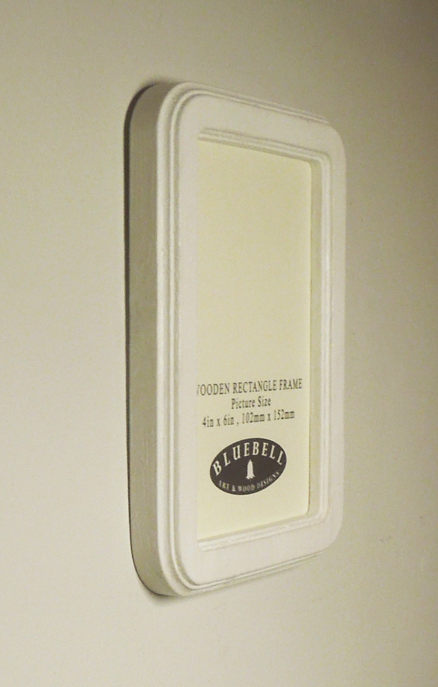 White 4" x 6" Rectangle Roman Edged Handmade Wooden Photo Picture Frame