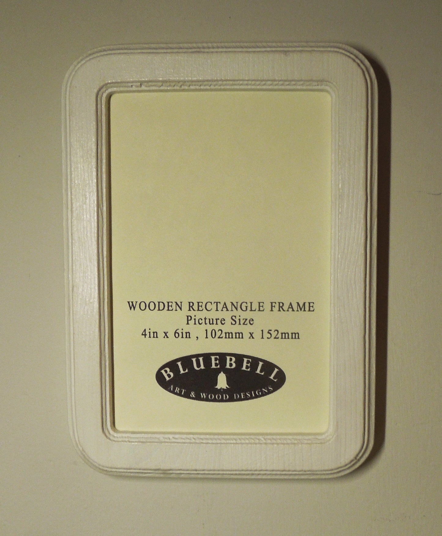 White 4" x 6" Rectangle Roman Edged Handmade Wooden Photo Picture Frame