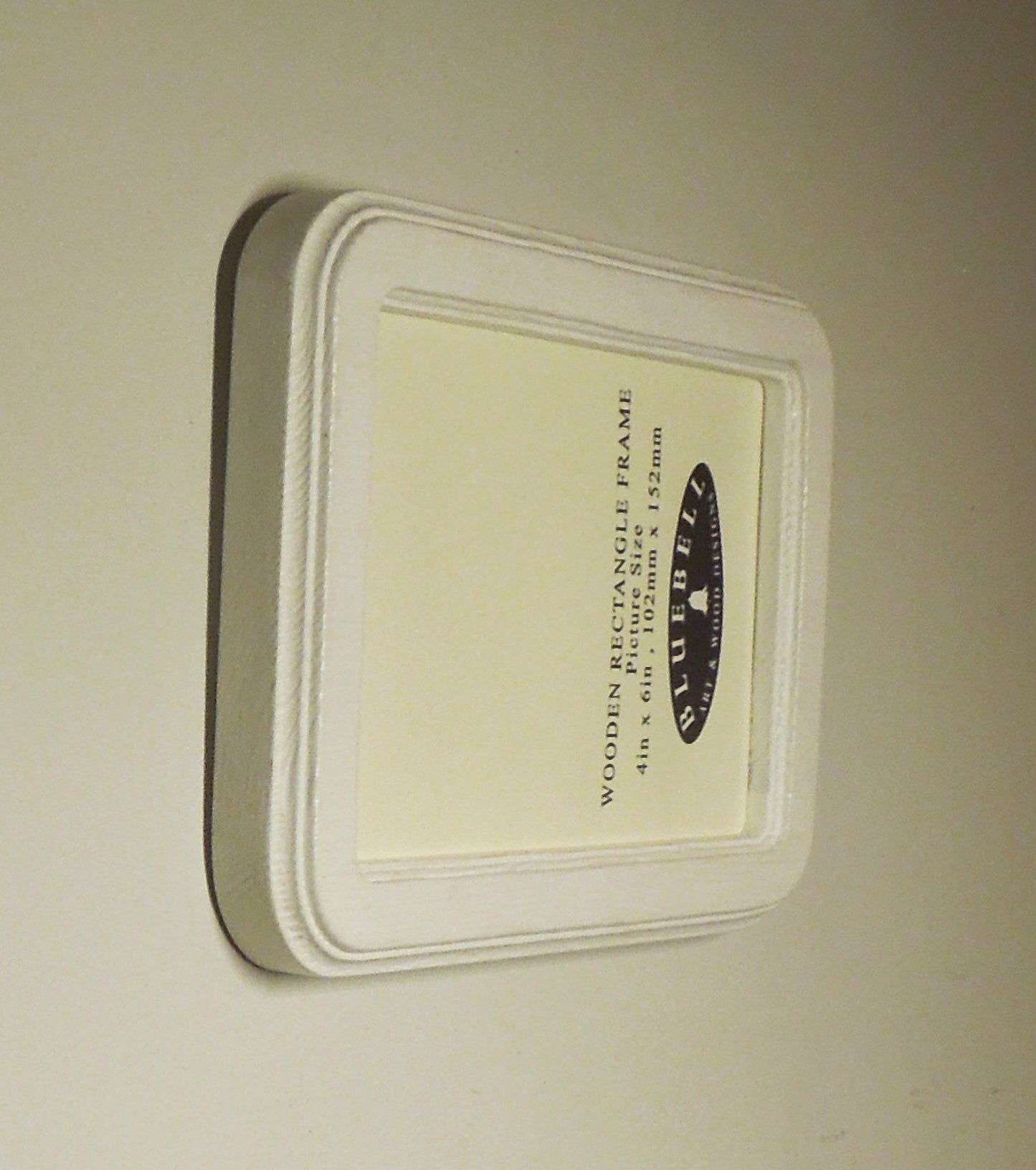 White 4" x 6" Rectangle Roman Edged Handmade Wooden Photo Picture Frame