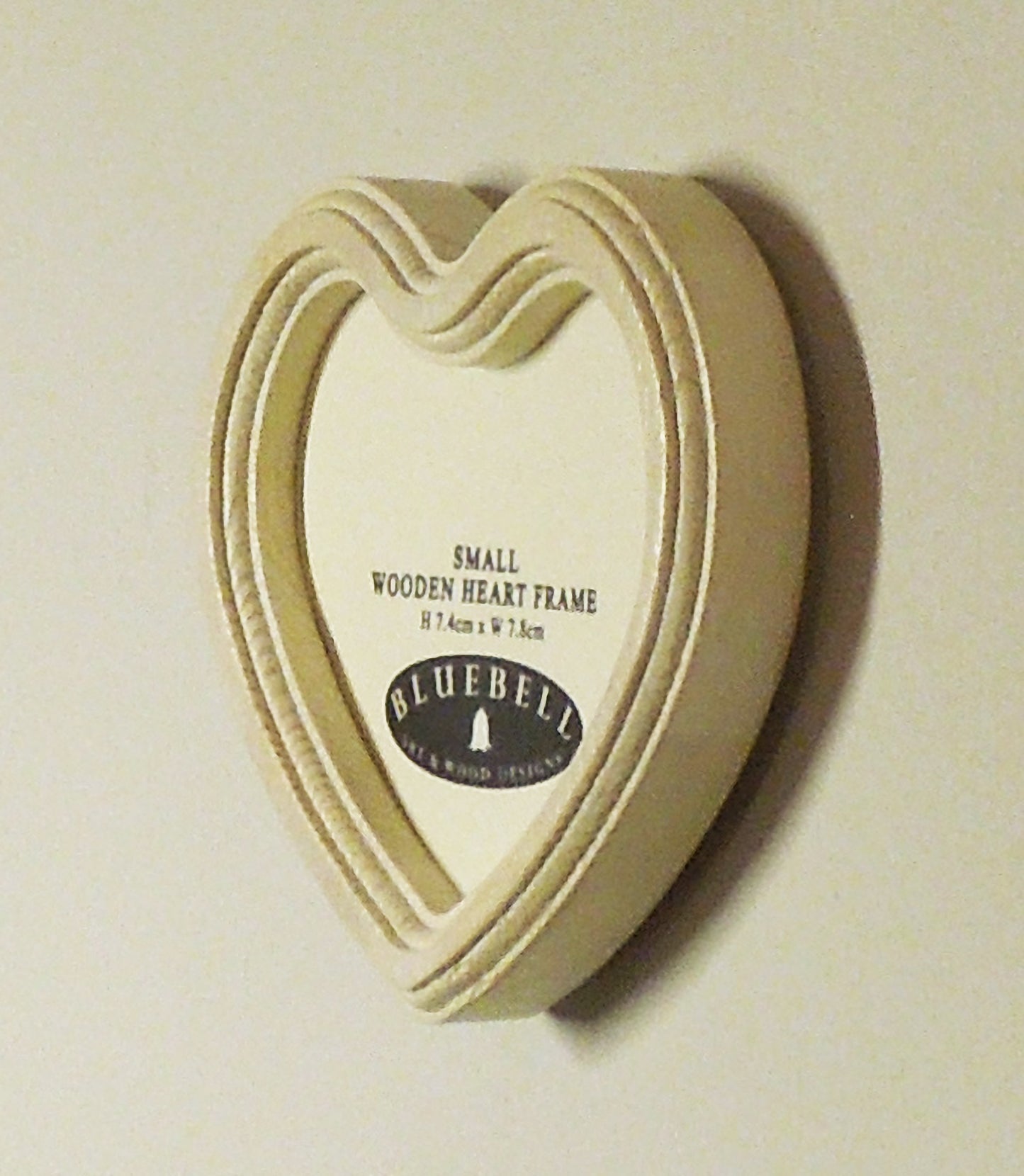 White 3" x 3" Heart Handmade Wooden Photo Picture Frame