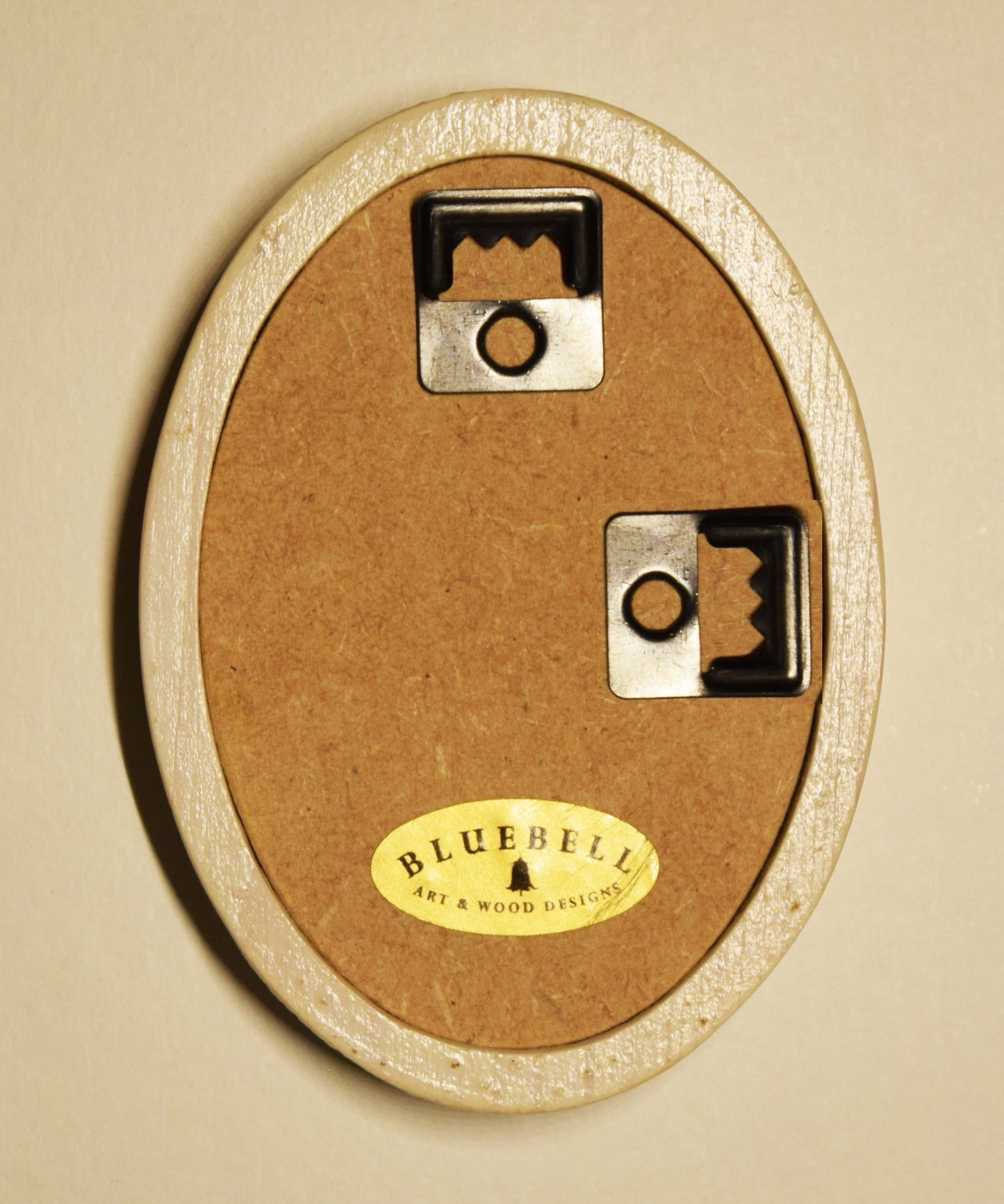 White 2" x 3" Oval Handmade Wooden Photo Picture Frame