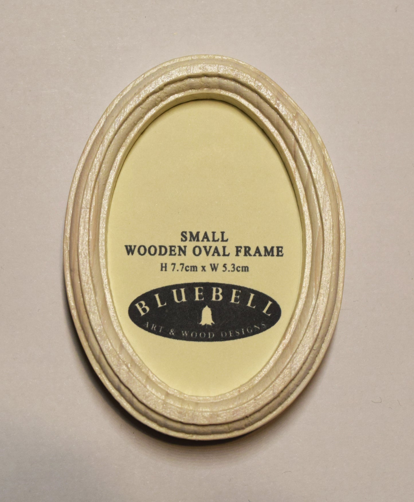 White 2" x 3" Oval Handmade Wooden Photo Picture Frame