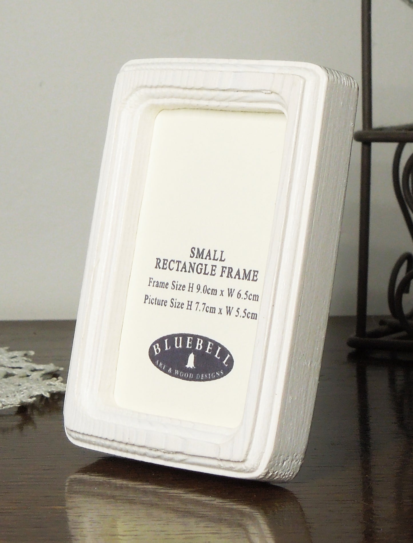 White 2" x 3" Rectangle Handmade Wooden Photo Picture Frame