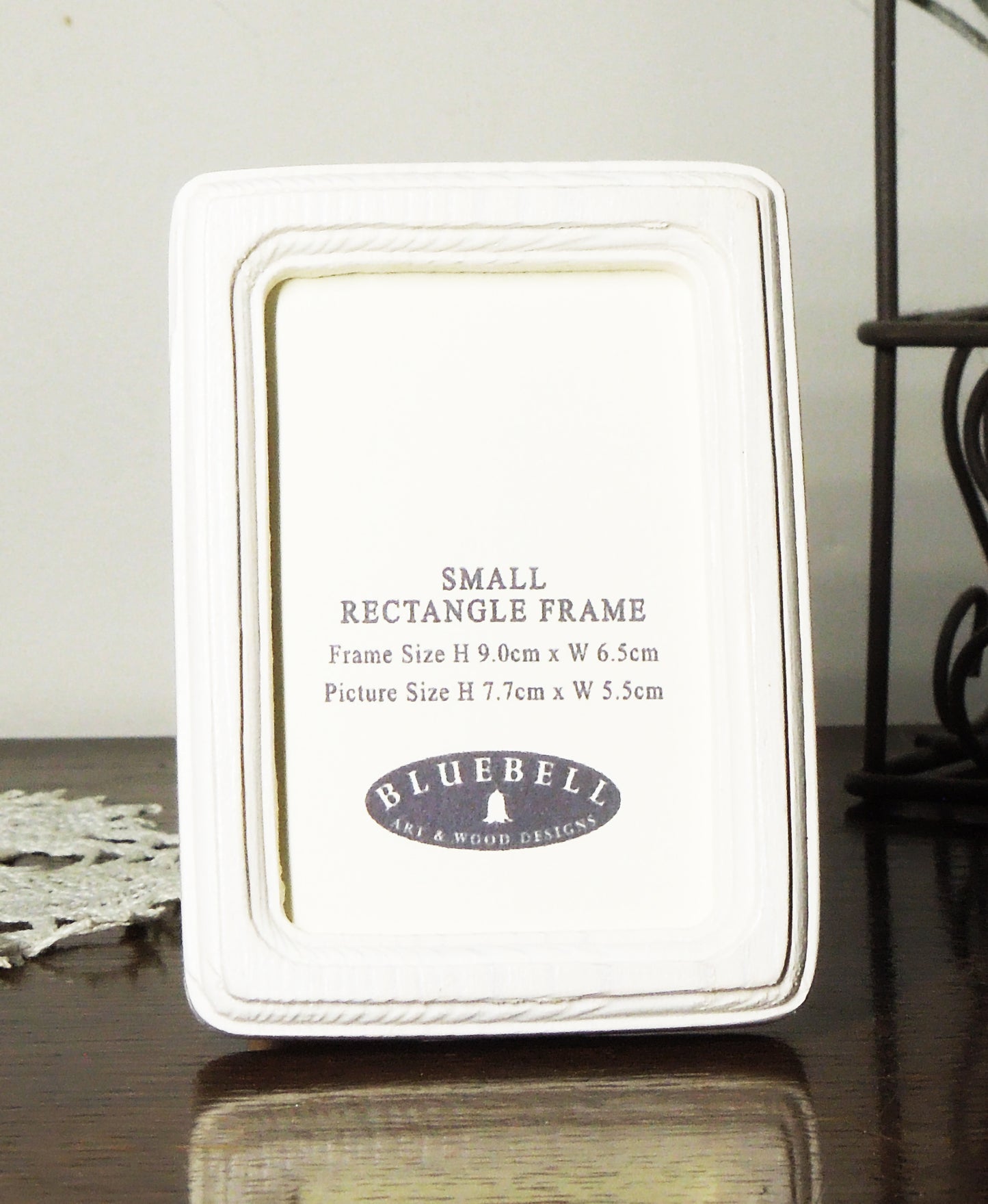 White 2" x 3" Rectangle Handmade Wooden Photo Picture Frame