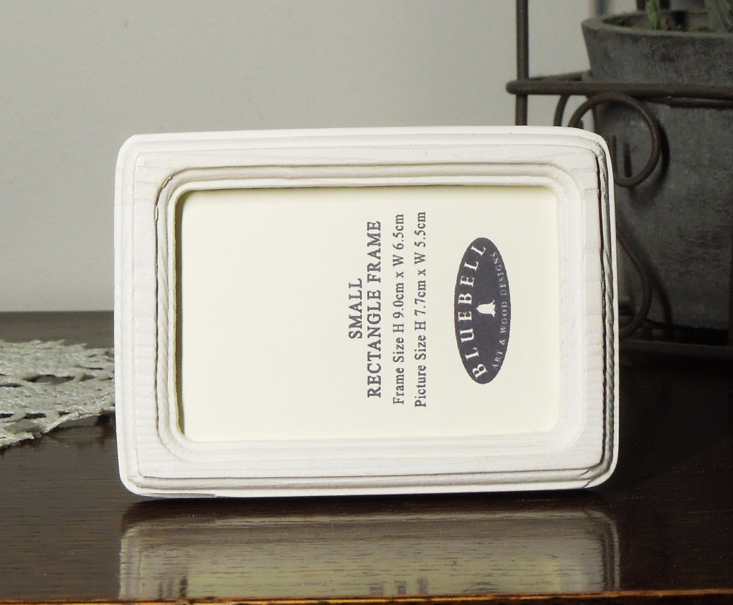 White 2" x 3" Rectangle Handmade Wooden Photo Picture Frame