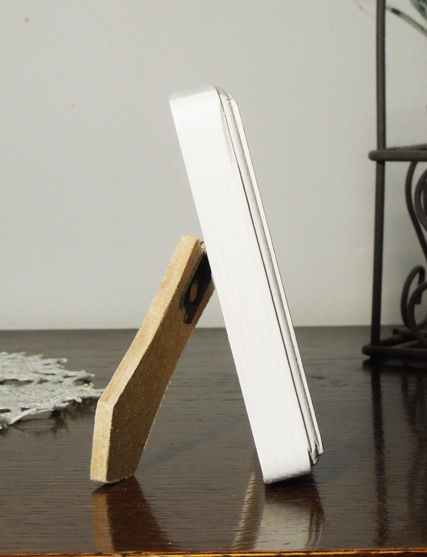 White 2" x 3" Rectangle Handmade Wooden Photo Picture Frame