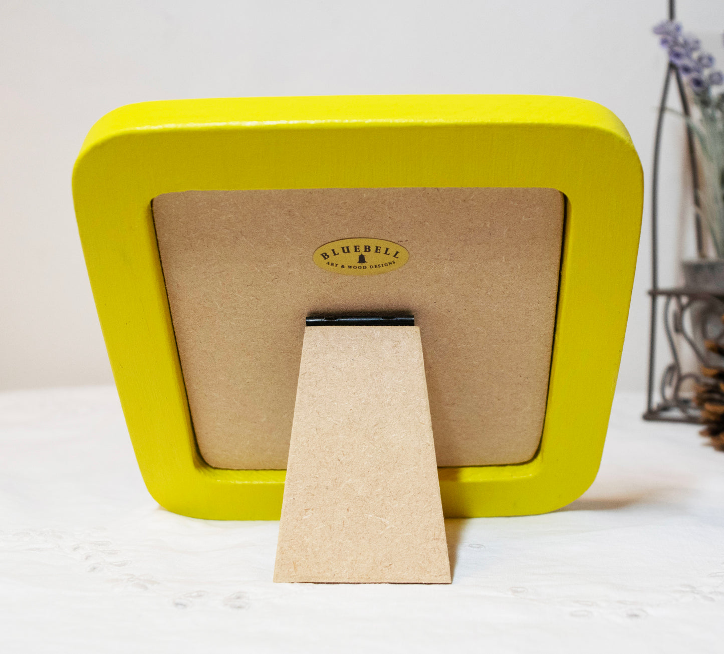 Yellow 4" x 4" Square Handmade Wooden Photo Picture Frame