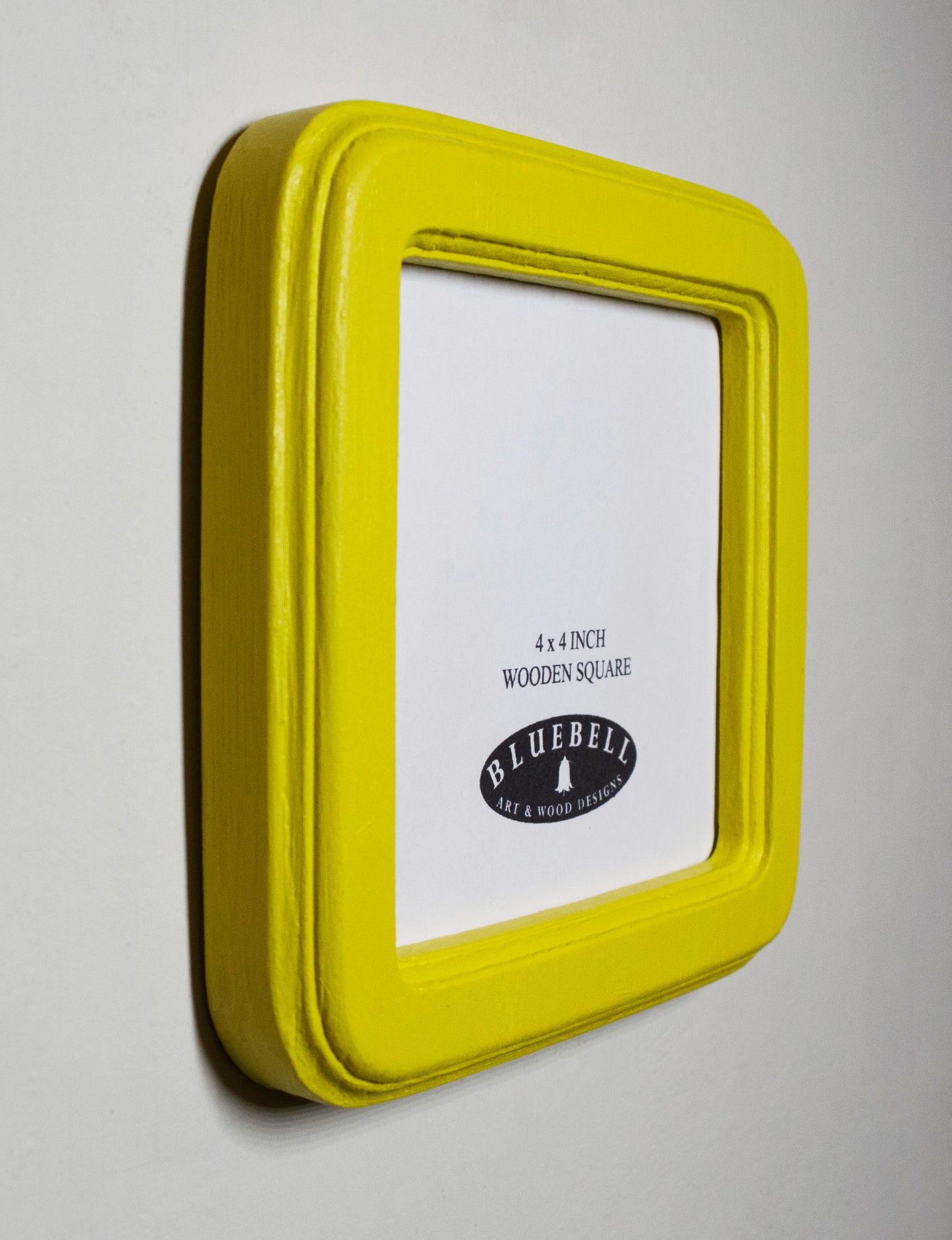Yellow 4" x 4" Square Handmade Wooden Photo Picture Frame