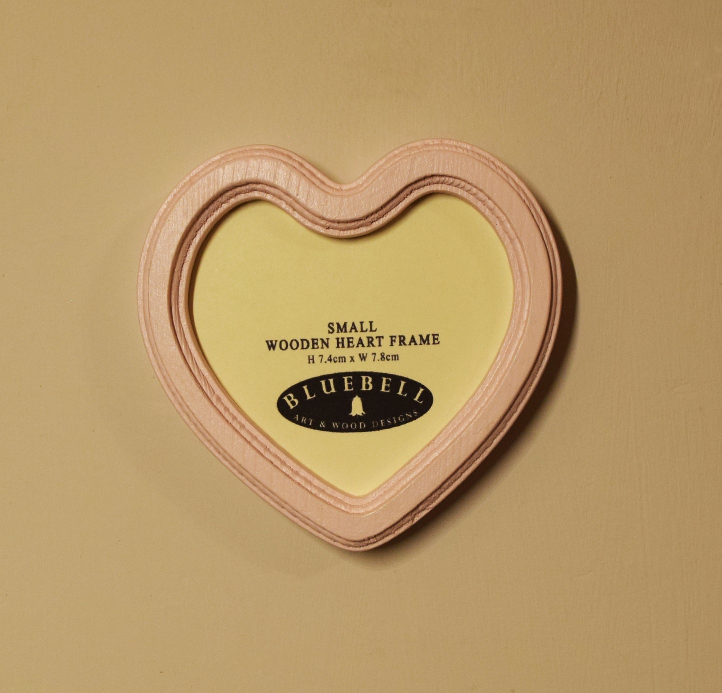 Baby Pink 3" x 3" Heart Handmade Wooden Photo Picture Frame