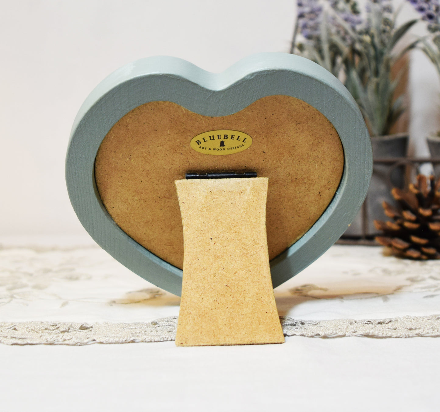 Duck Egg 4" x 4" Heart Handmade Wooden Photo Picture Frame