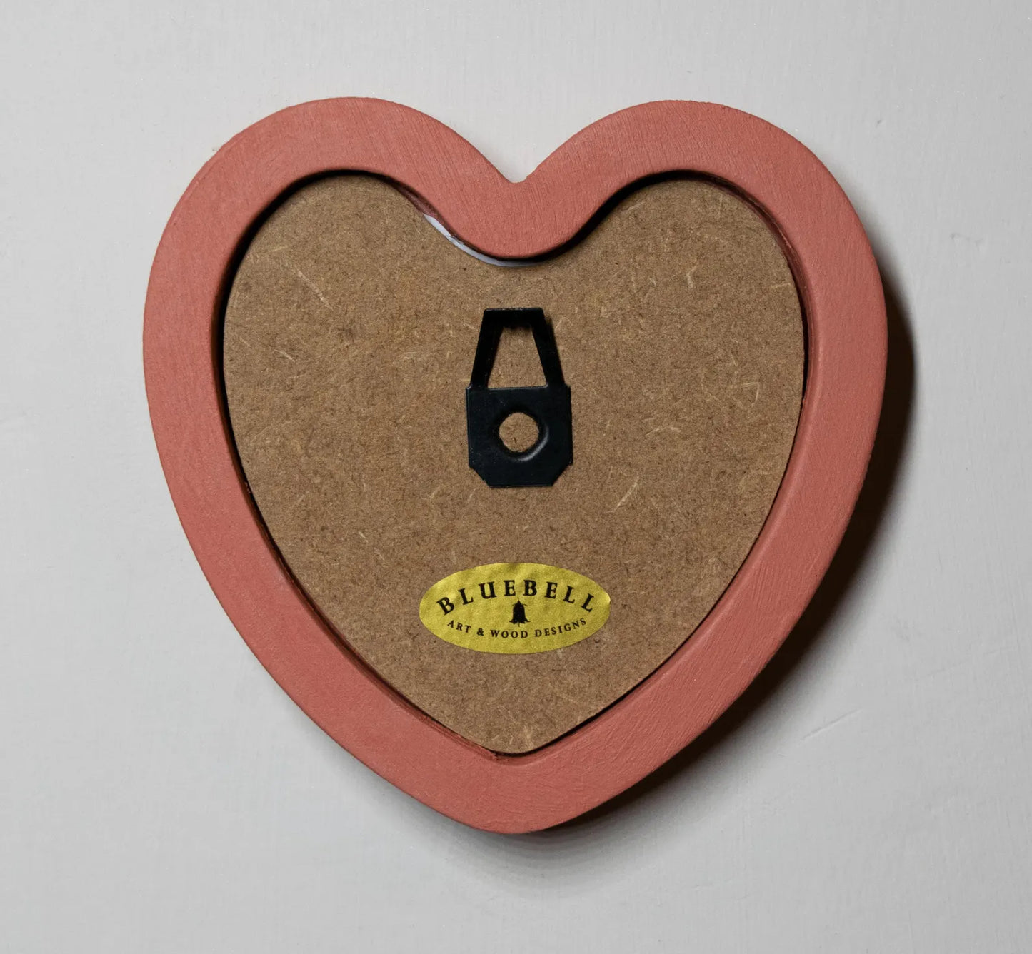 Coral Pink Heart Shaped Wooden Photo Frame 4"x4", 3"x3"