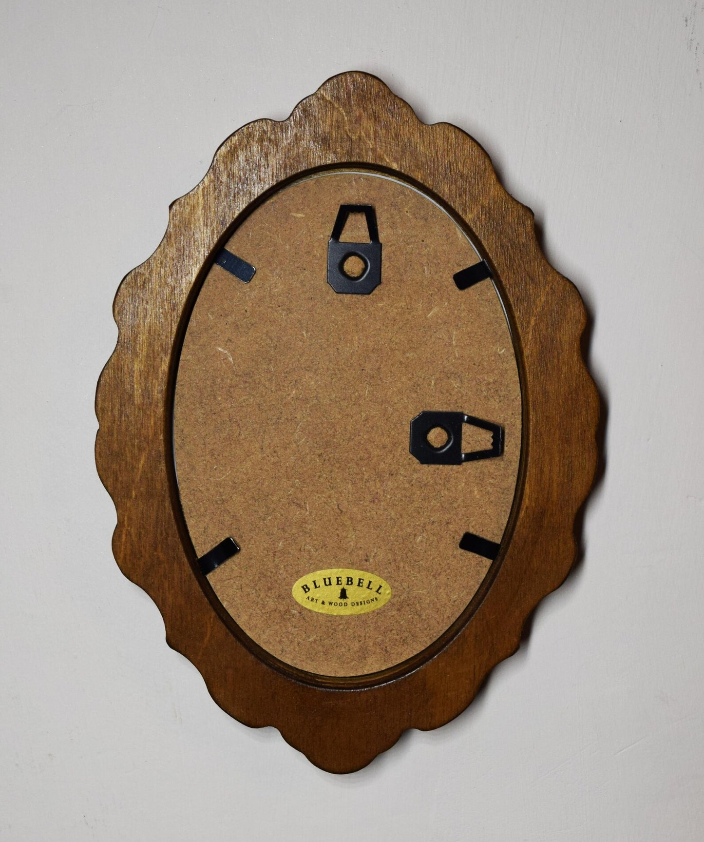 Light Oak Scalloped Oval Wooden Photo Frame 5"x7", 4"x6", 3.5"x5"