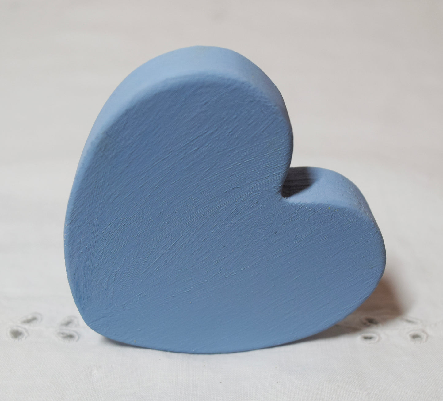Baby Blue Wooden Love Heart Shelf Sitter Ornament 3"x3", 2"x2"