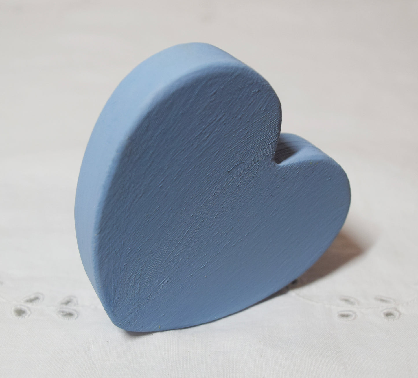 Baby Blue Wooden Love Heart Shelf Sitter Ornament 3"x3", 2"x2"