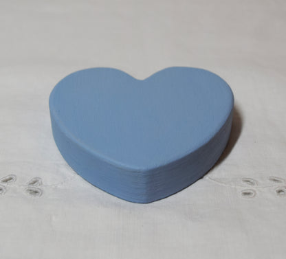 Baby Blue Wooden Love Heart Shelf Sitter Ornament 3"x3", 2"x2"