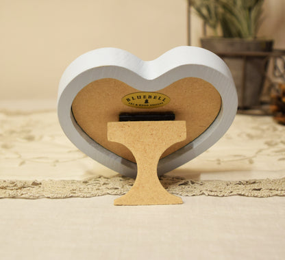 Baby Blue Heart Shaped Wooden Photo Frame 4"x4", 3"x3"