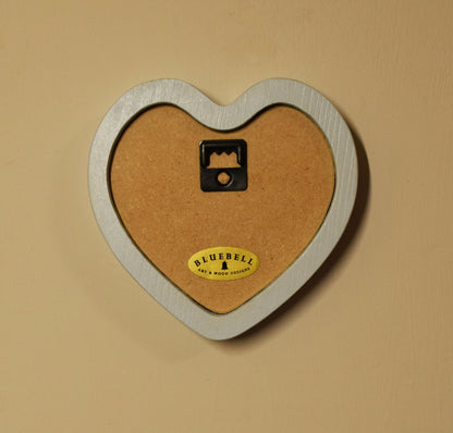 Baby Blue Heart Shaped Wooden Photo Frame 4"x4", 3"x3"