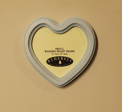 Baby Blue Heart Shaped Wooden Photo Frame 4"x4", 3"x3"