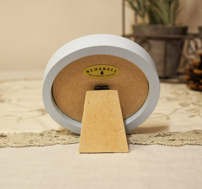 Baby Blue Round Shaped Wooden Photo Frame 8”x8”, 7”x7”, 6"x6", 5"x5", 4"x4", 3"x3", 2.5"x2.5"