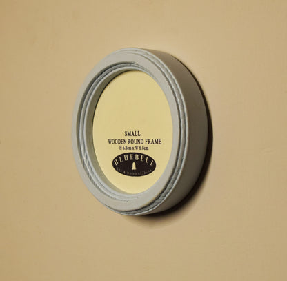 Baby Blue Round Shaped Wooden Photo Frame 8”x8”, 7”x7”, 6"x6", 5"x5", 4"x4", 3"x3", 2.5"x2.5"