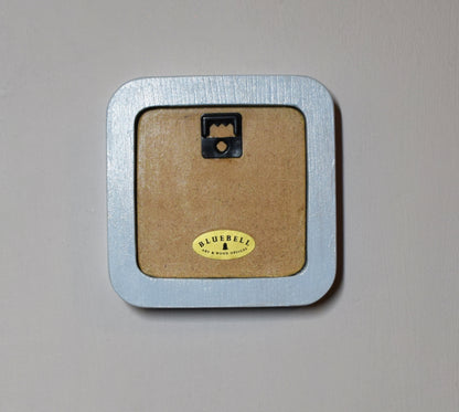 Baby Blue Square Shaped Wooden Photo Frame 8”x8”, 7”x7”, 6"x6", 5"x5", 4"x4", 3"x3", 2.5"x2.5"