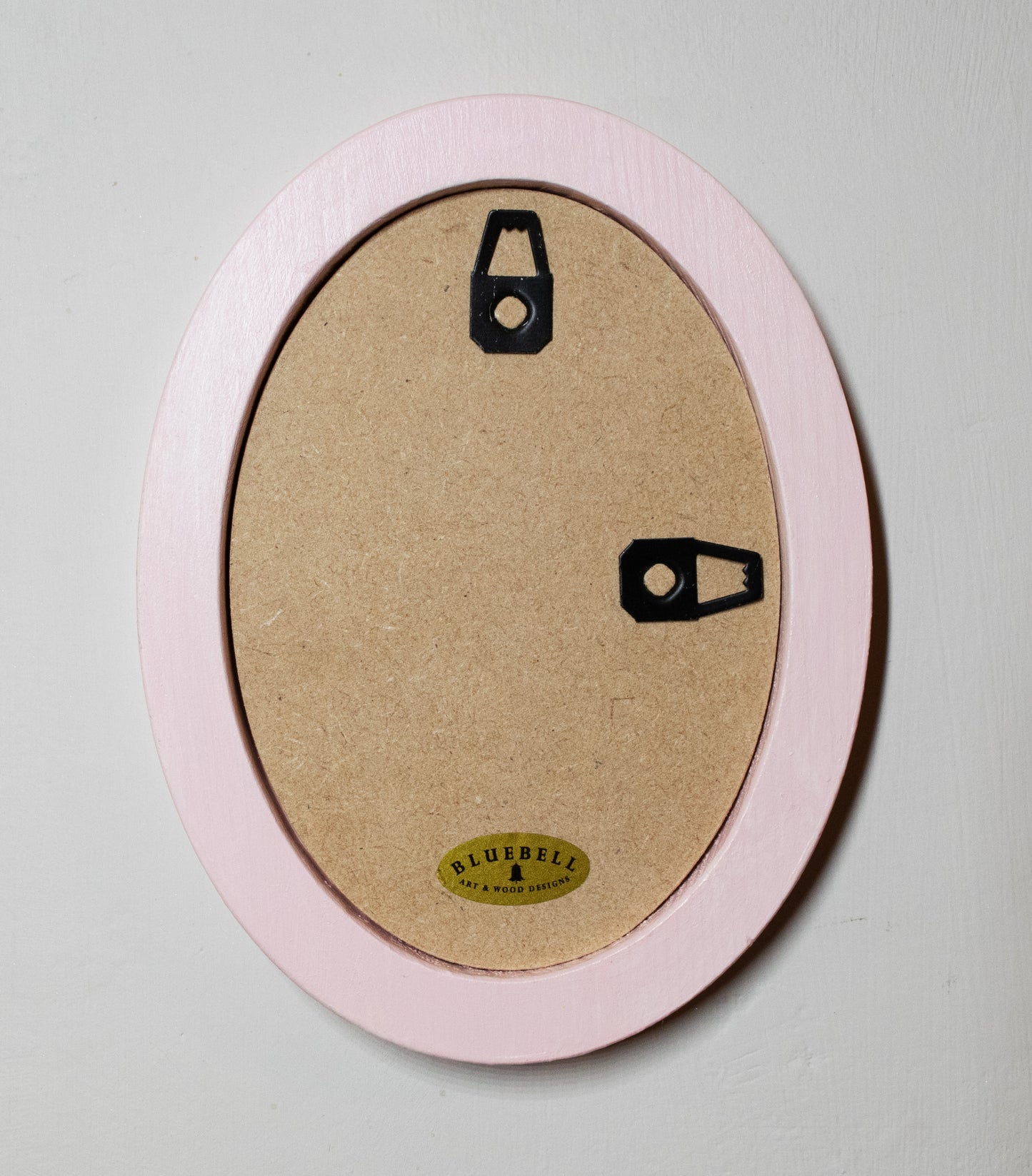 Baby Pink 3.5" x 5" Oval Handmade Wooden Photo Picture Frame