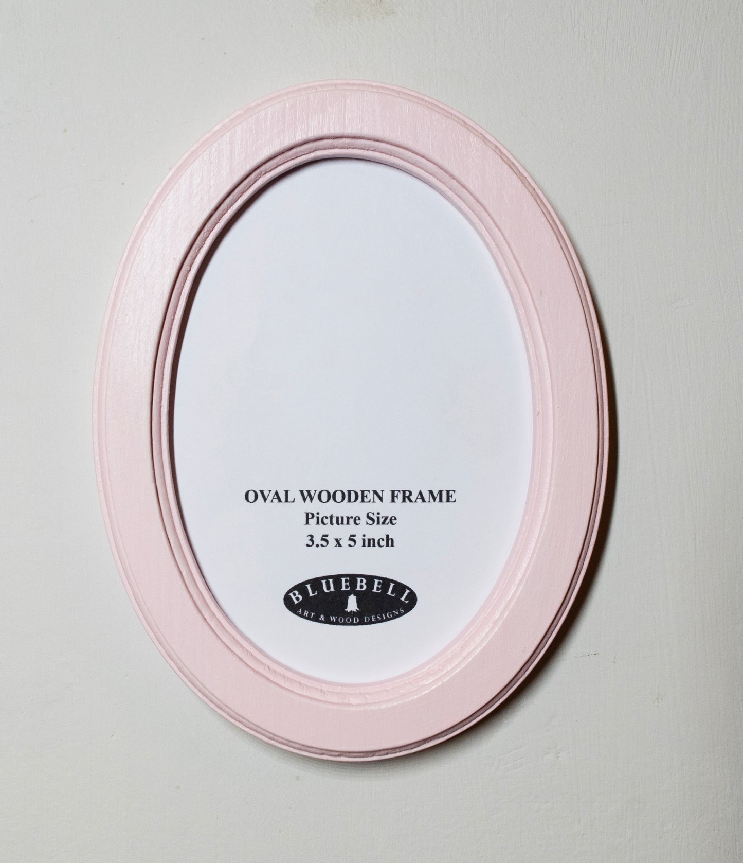 Baby Pink 3.5" x 5" Oval Handmade Wooden Photo Picture Frame